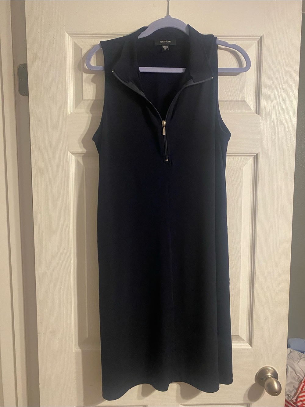 Karen Kane Black Sleeveless Zip-Front Midi Dress